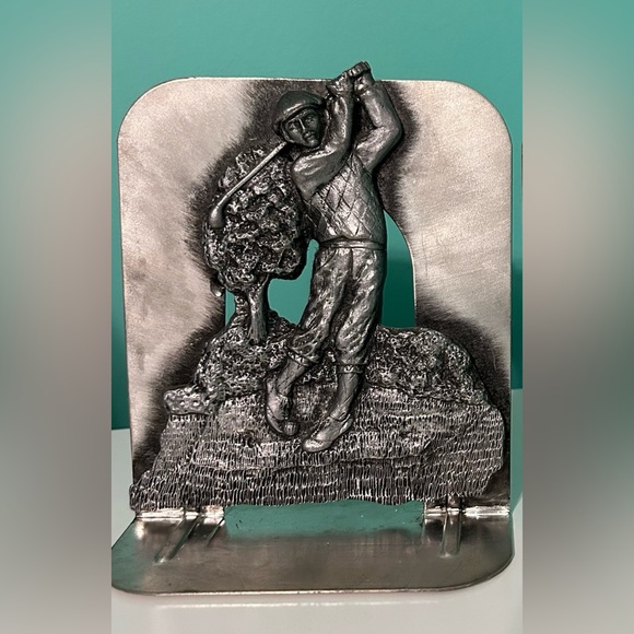 Other - Set of 2 Golf Bookends Metal Vintage
